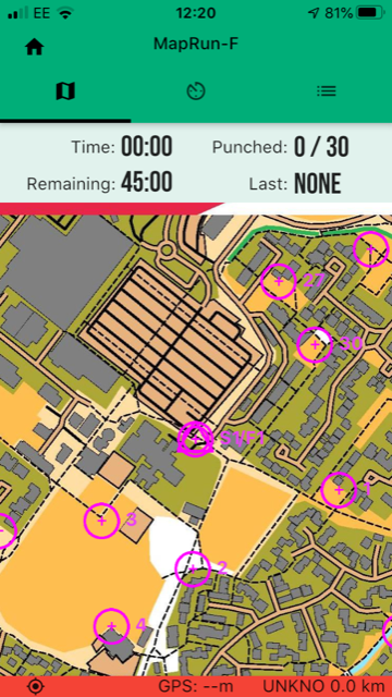 MapRun course on a smartphone