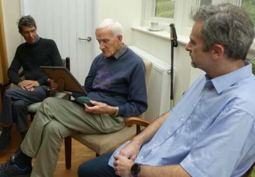 Peter Duncumb (centre) with Peter Woods and Stephen Borrill