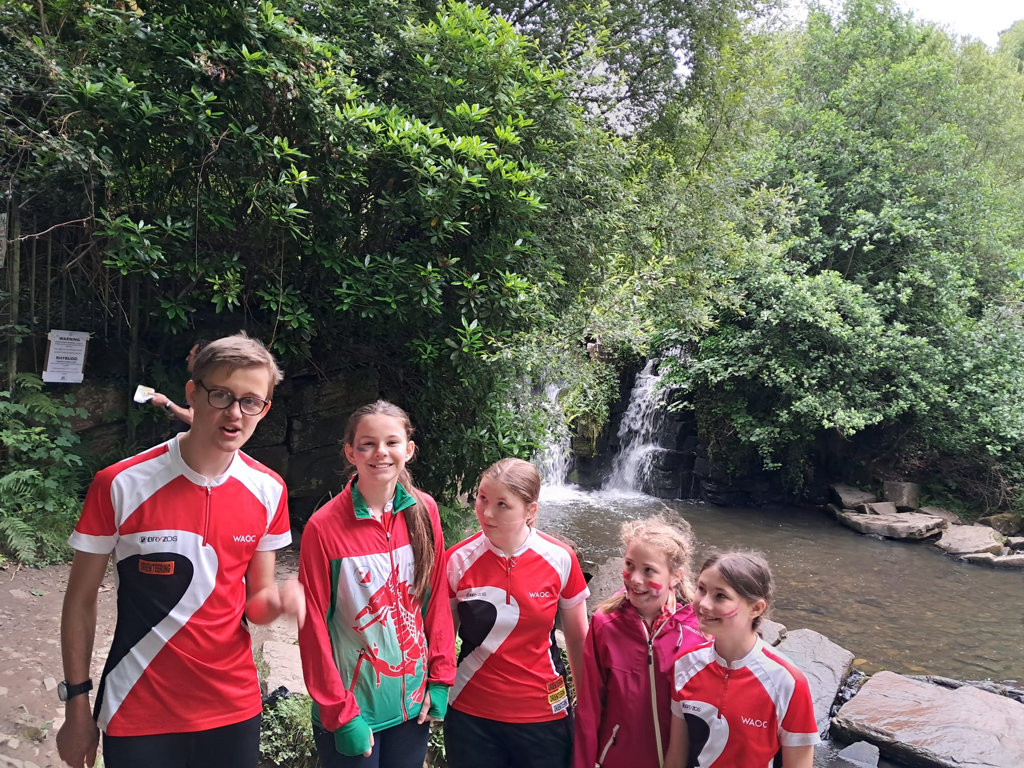 The WAOC Team at Penllergaer Waterfall. Credit: Johanna Powell