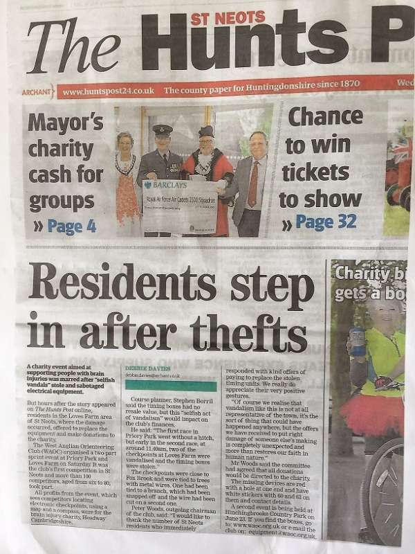 A Big Thankyou to the residents of St Neots!
