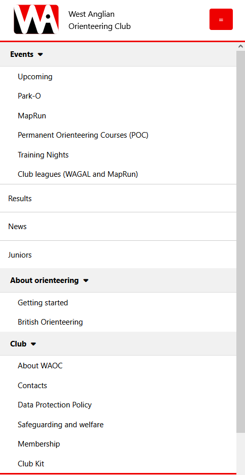 New website (mobile menu)